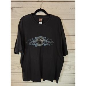 Harley Davidson Cycles Mens Black Cotton Crew Neck Short Sleeve T-Shirt Size 2XL